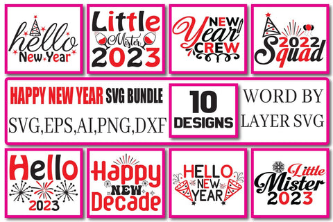 Happy New Year SVG Bundle Vol. 4 SVG Craftlabsvg24 