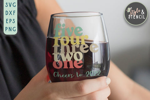 Happy New Year SVG - Countdown - 2022 SVG Style and Stencil 