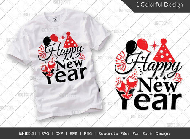 Happy New Year SVG Cut File | 2022 Svg | Celebration Svg | New Year Decoration | Holiday Svg | Feliz Año Nuevo 2022 Svg | Happy New Year Quote SVG ETC Craft 