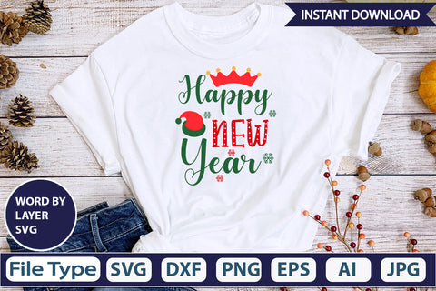 HAPPY NEW YEAR SVG Cut File SVG DesignPlante 503 