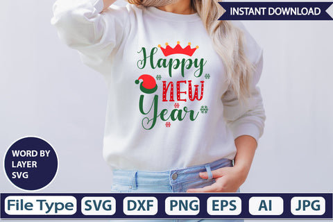 HAPPY NEW YEAR SVG Cut File SVG DesignPlante 503 