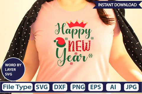 HAPPY NEW YEAR SVG Cut File SVG DesignPlante 503 