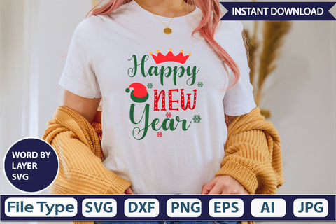 HAPPY NEW YEAR SVG Cut File SVG DesignPlante 503 