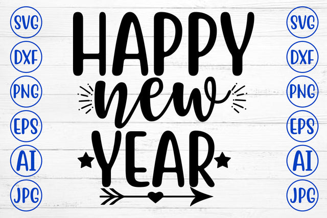 HAPPY NEW YEAR SVG Cut File SVG Syaman 