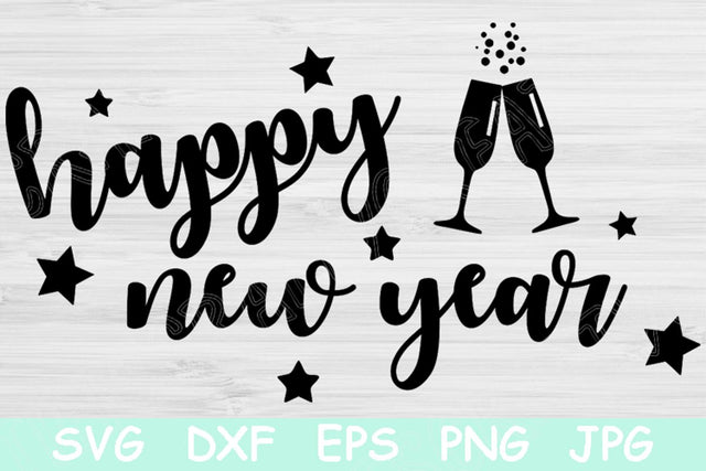 Happy New Year Svg File. Hand Lettered Svg New Years Svg Cut File for Cricut and Silhouette. New Year Clipart Digital Download Vector. SVG TiffsCraftyCreations 