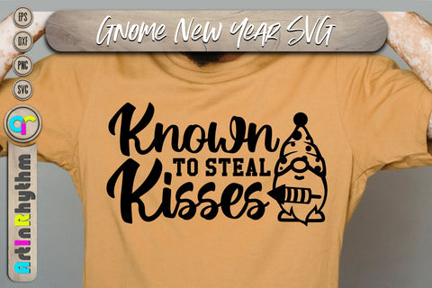 Happy New year svg, Gnome known to steal kisses svg SVG Artinrhythm shop 