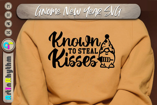 Happy New year svg, Gnome known to steal kisses svg SVG Artinrhythm shop 