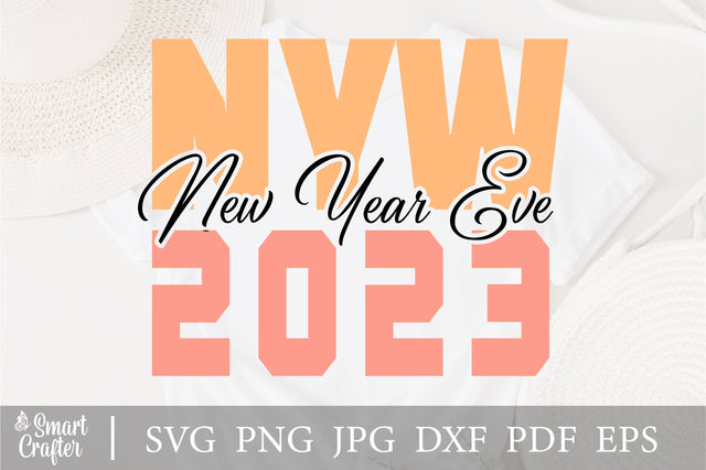 Happy New Year SVG, Happy New Design, 2023, Cricut Cut File, Sublimation, Printable, Clip Art, Instant Download svg png dxf eps cameo SVG Fauz 