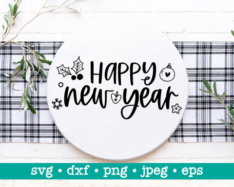 Happy new year svg, Happy new year sign svg, New year svg, Holiday svg SVG MAKStudion 