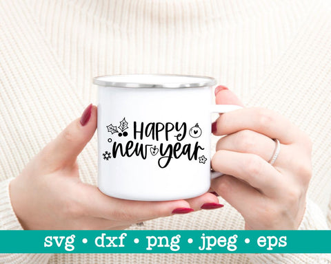 Happy new year svg, Happy new year sign svg, New year svg, Holiday svg SVG MAKStudion 