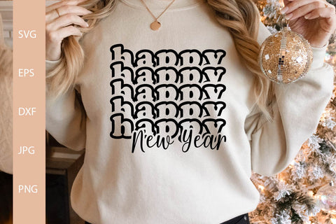 Happy New Year SVG, New Year Shirt SVG Free For Commercial Use SVG Sintegra 