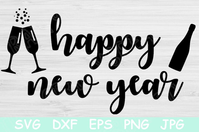 Happy New Year Svg, New Years Svg, Dxf, Eps, Png Cut Files For Cricut, Silhouette, Glowforge SVG TiffsCraftyCreations 