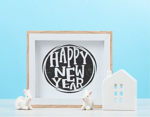 Happy New Year - SVG, PNG, DXF, EPS SVG Elsie Loves Design 
