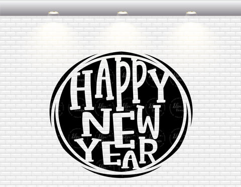 Happy New Year - SVG, PNG, DXF, EPS SVG Elsie Loves Design 