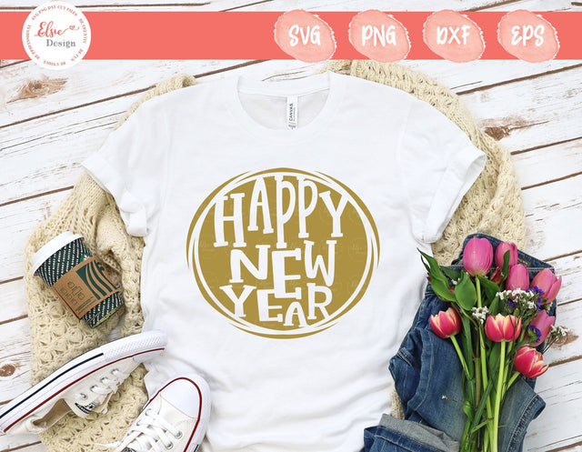 Happy New Year - SVG, PNG, DXF, EPS SVG Elsie Loves Design 