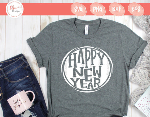 Happy New Year - SVG, PNG, DXF, EPS SVG Elsie Loves Design 