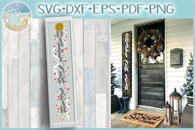 Happy New Year Tall Vertical Front Porch Sign Quote SVG SVG SVGcraze