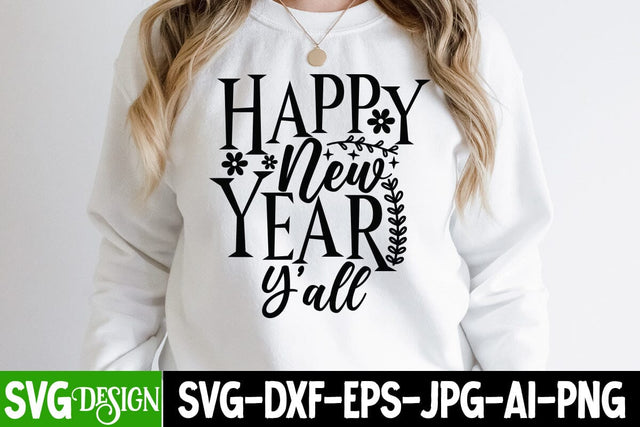 Happy New Year Y all SVG Cute File SVG BlackCatsMedia 