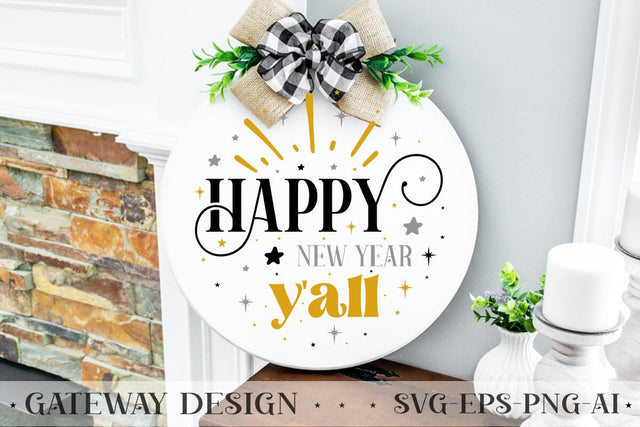 Happy New Year Y'all Sign Svg Design SVG designmaster24 
