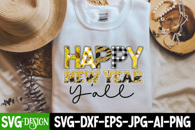 Happy New Year Y'all Sublimation Design , Happy New Year Y'all PNG , Happy New Year Sublimation Sublimation BlackCatsMedia 