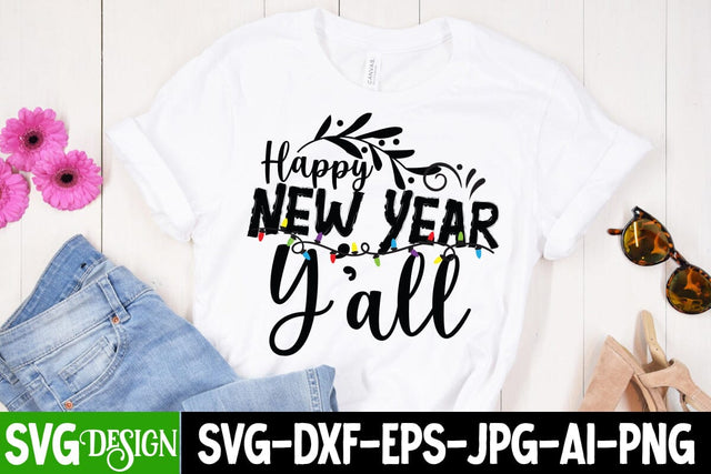 Happy New Year Y'all SVG Cut File SVG BlackCatsMedia 
