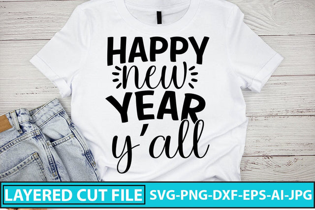 Happy New Year Y’all SVG Cut File SVG Syaman 