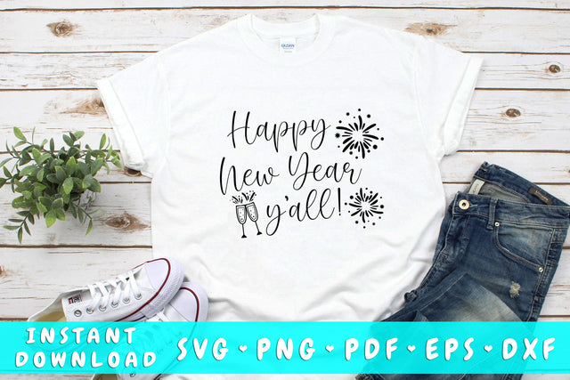 Happy New Year Y'all SVG SVG HappyDesignStudio 