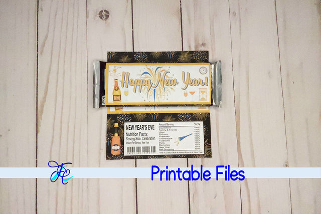 Happy New Years Candy Bar Wrapper 3D Paper Family Creations 
