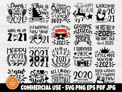 Happy New Years SVG Bundle, Hello 2021 Svg, 2020 SVG TonisArtStudio 