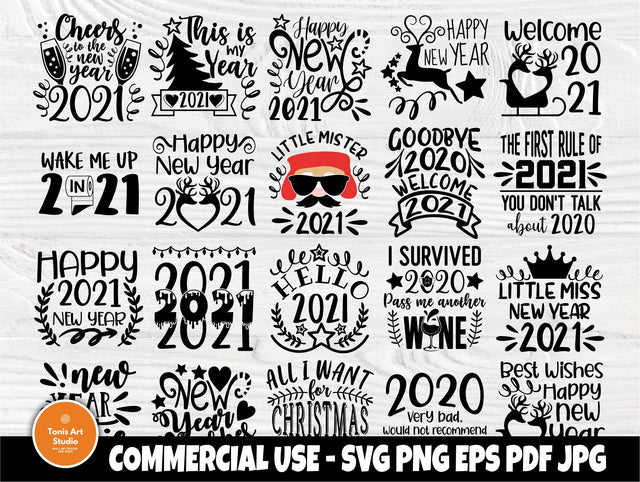 Happy New Years SVG Bundle, Hello 2021 Svg, 2020 SVG TonisArtStudio 