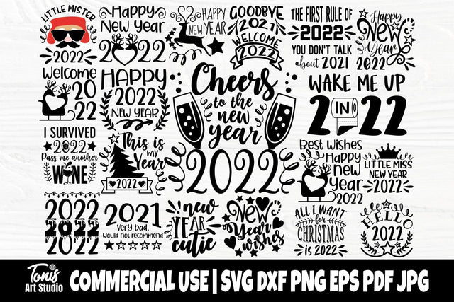 Happy New Years SVG Bundle, Hello 2022 Svg, Goodbye 2021 Svg SVG TonisArtStudio 