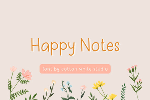 Happy Notes Font Cotton White Studio 