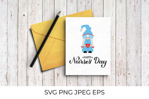 Happy Nurses day. Nurse Gnome SVG LaBelezoka 
