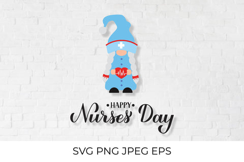 Happy Nurses day. Nurse Gnome SVG LaBelezoka 