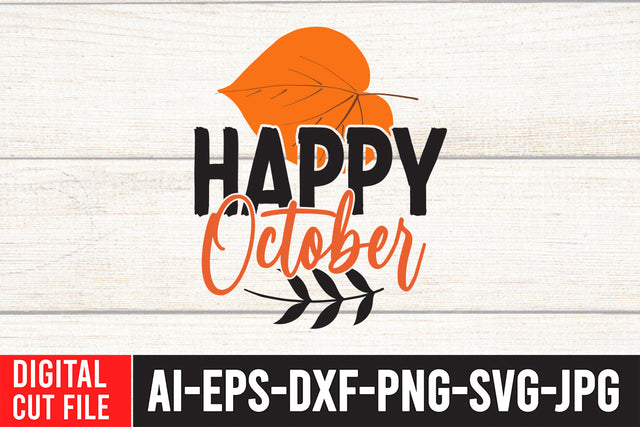 Happy October SVG Cut File , Fall SVG Bundle SVG BlackCatsMedia 