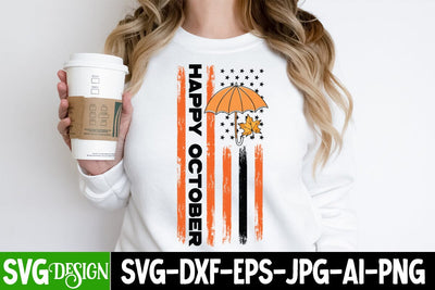 Happy October SVG Cut File, Happy October Sublimation PNG, Fall Farmhouse SVG Cut File , Fall Farmhouse SVG Quotes , Fall SVG Cut File, Autumn SVG Cut File,Fall Sublimation PNG SVG BlackCatsMedia 