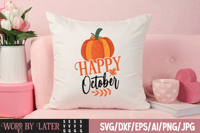 Happy October SVG Cut File SVG BlackCatsMedia 