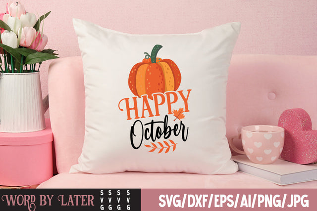 Happy October SVG Cut File SVG BlackCatsMedia 