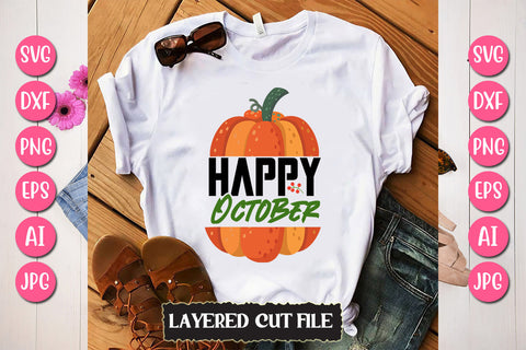 Happy October SVG Cut File SVG Newmockups 