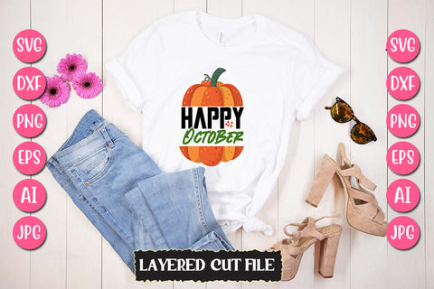 Happy October SVG Cut File SVG Newmockups 