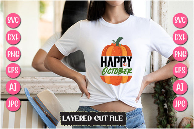 Happy October SVG Cut File SVG Newmockups 