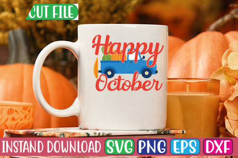Happy October SVG Cut File SVGs, Quotes and Sayings, Food & Drink, Holiday,On Sale, SVG Studio Innate 