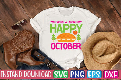 Happy October SVG Cut File SVGs, Quotes and Sayings, Food & Drink, Holiday,On Sale, SVG Studio Innate 