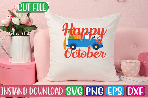 Happy October SVG Cut File SVGs, Quotes and Sayings, Food & Drink, Holiday,On Sale, SVG Studio Innate 