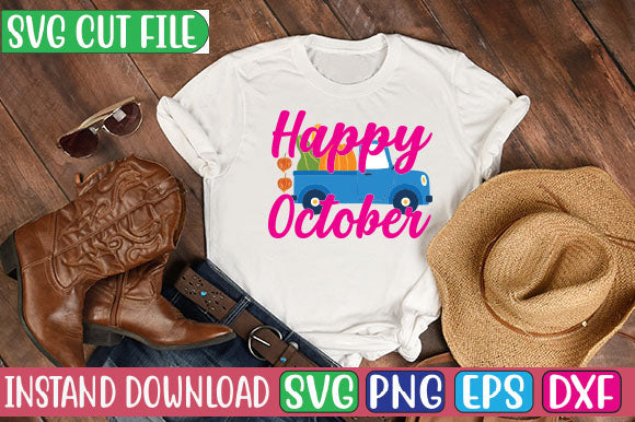 Happy October SVG Cut File SVGs, Quotes and Sayings, Food & Drink, Holiday,On Sale, SVG Studio Innate 