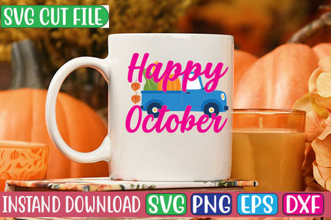 Happy October SVG Cut File SVGs, Quotes and Sayings, Food & Drink, Holiday,On Sale, SVG Studio Innate 
