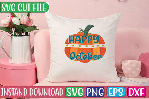 Happy October SVG Cut File SVGs, Quotes and Sayings, Food & Drink, Holiday,On Sale, SVG Studio Innate 