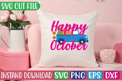 Happy October SVG Cut File SVGs, Quotes and Sayings, Food & Drink, Holiday,On Sale, SVG Studio Innate 