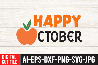 Happy Octobor SVG Cut File SVG BlackCatsMedia 