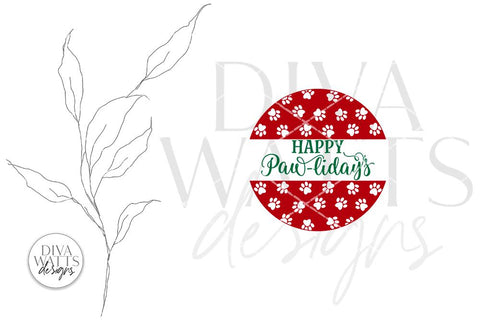 Happy Paw-liday's SVG | Christmas / Winter Round Design SVG Diva Watts Designs 